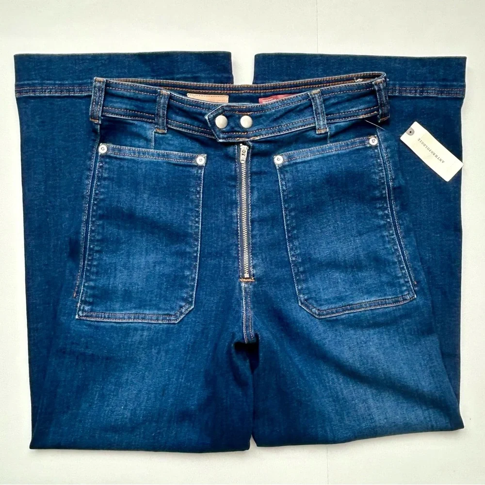 Anthropologie Pilcro Skipper Colette Wide Leg Crop Jeans High Rise Size 28 NWT - Picture 7 of 12